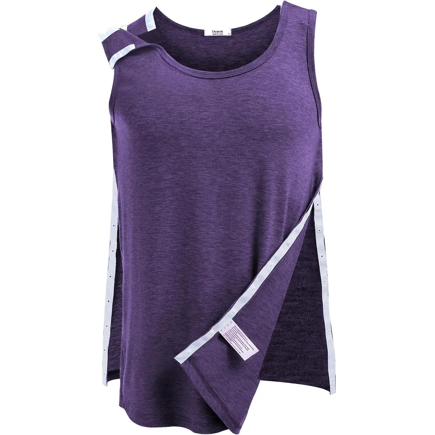 Unisex Shoulder Snap-Access Tank Tops Post Surgery Shirts Tear Away Chemo Shirt Clothes After Rotator Cuff Surgery
