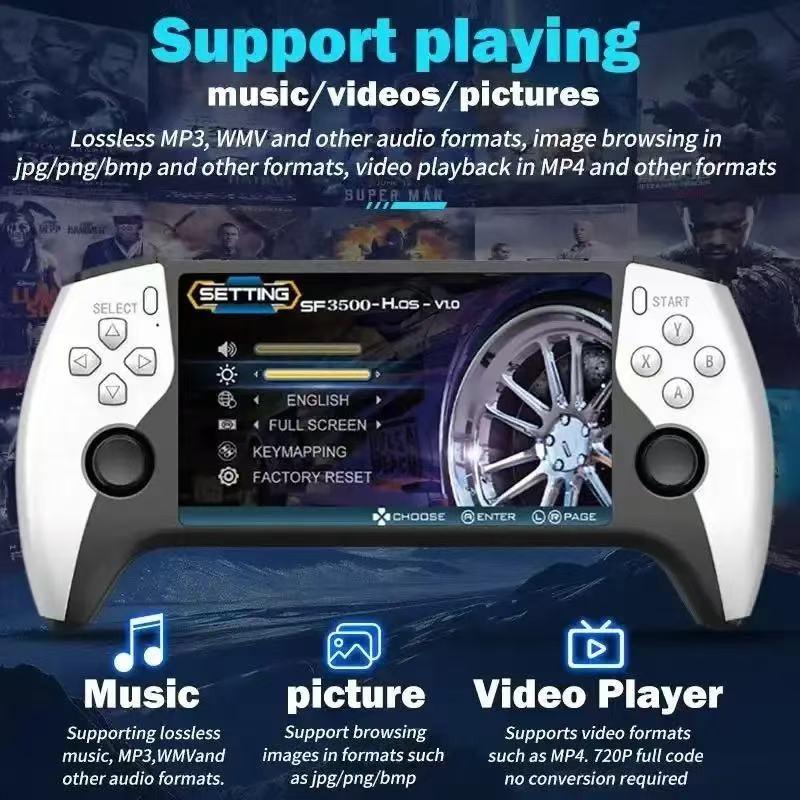 2026 New Sf3500 Upgrade Handheld Video Game Console, Portable Gaming Host, 5-Inch IPS Full HD Screen, 3000mah Long Battery Life, Ideal for Gamers, Handheld Game Consoles, Handheld Games Console