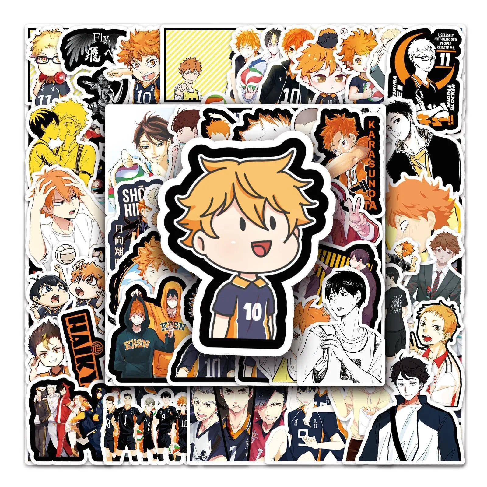52PCS Haikyuu Stickers Graffiti Stickers DIY Diary Phone Case Handmade Scrapbook Aesthetic Stickers