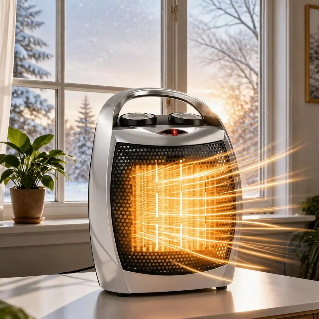 Garvee Small Space Heater, 1500W/750W Portable Electric Space Heater, PTC Fast Heating Ceramic Room Heater with Overheat & Tip-Over Protection Office Room Desk