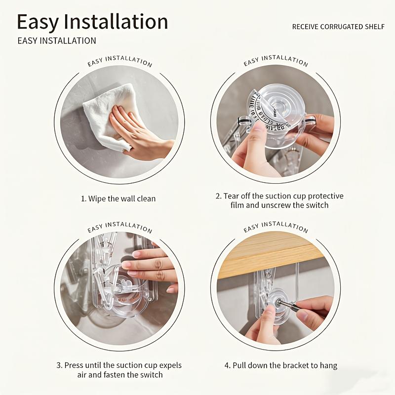 A Household No-Drill Balcony Drying Rack for Underwear And Socks, Featuring a Multifunctional Creative Wall-Mounted Storage Design. It Uses Strong Suction Cups for a Mark-Free Attachment to Walls, Drying Racks