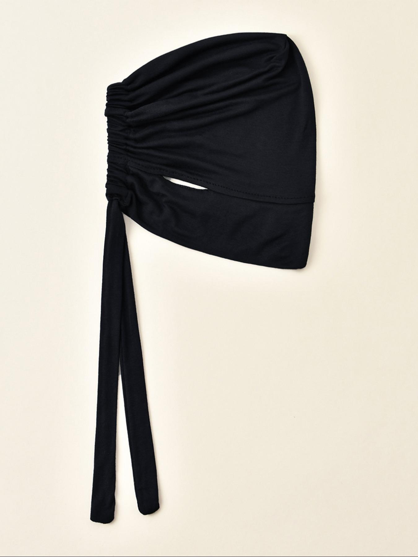 Women's Solid Color Turban Hijab with Ear Hole, Breathable Comfortable Hijab for Daily Wear, Fashion Accessories for Women & Girls