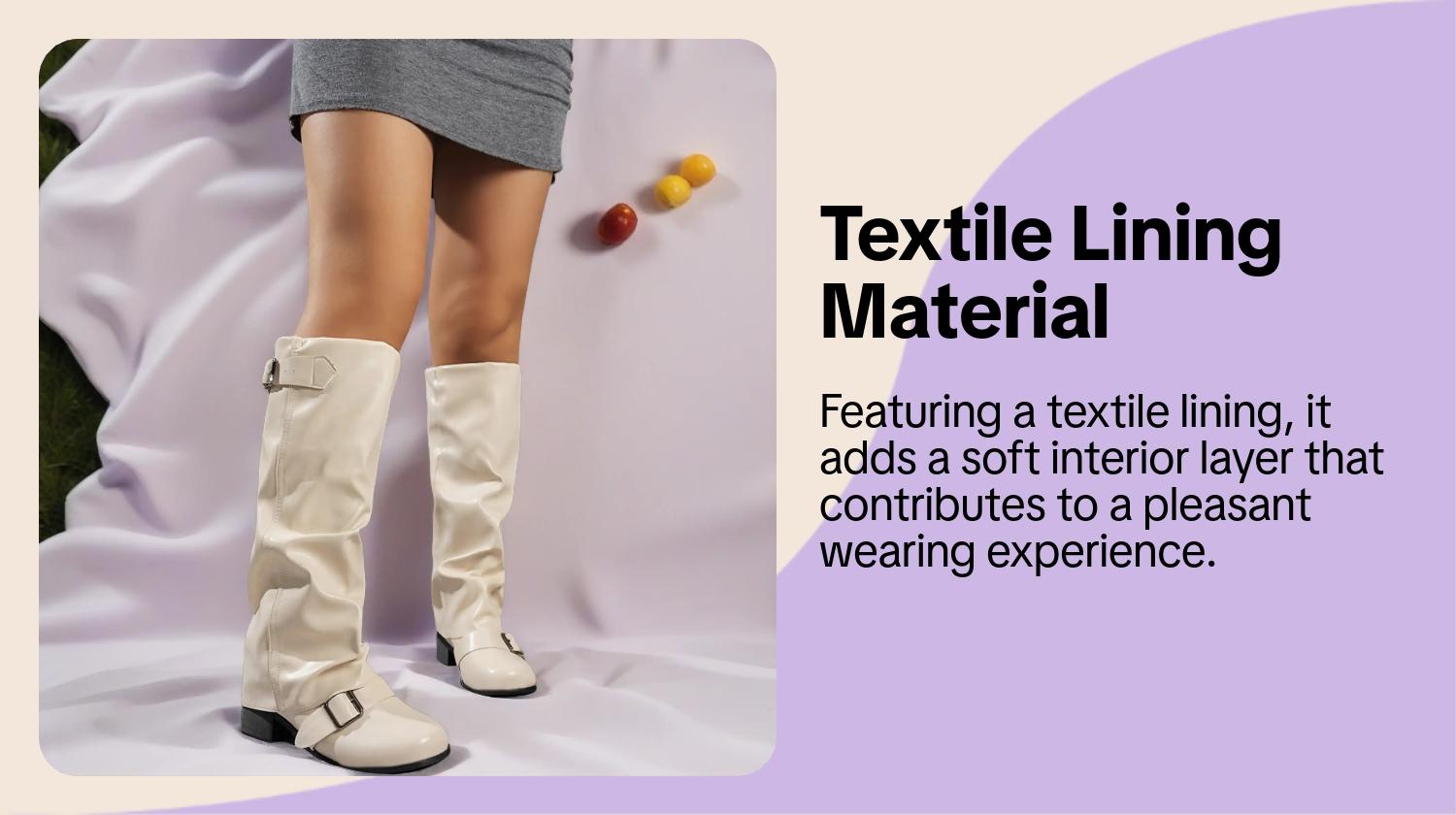 Women's Fashion Faux Leather Low Heel Boots, Casual Belted Knee High Boots, Round Toe Rubber Sole, Fall & Winter Style, Pull On Boots