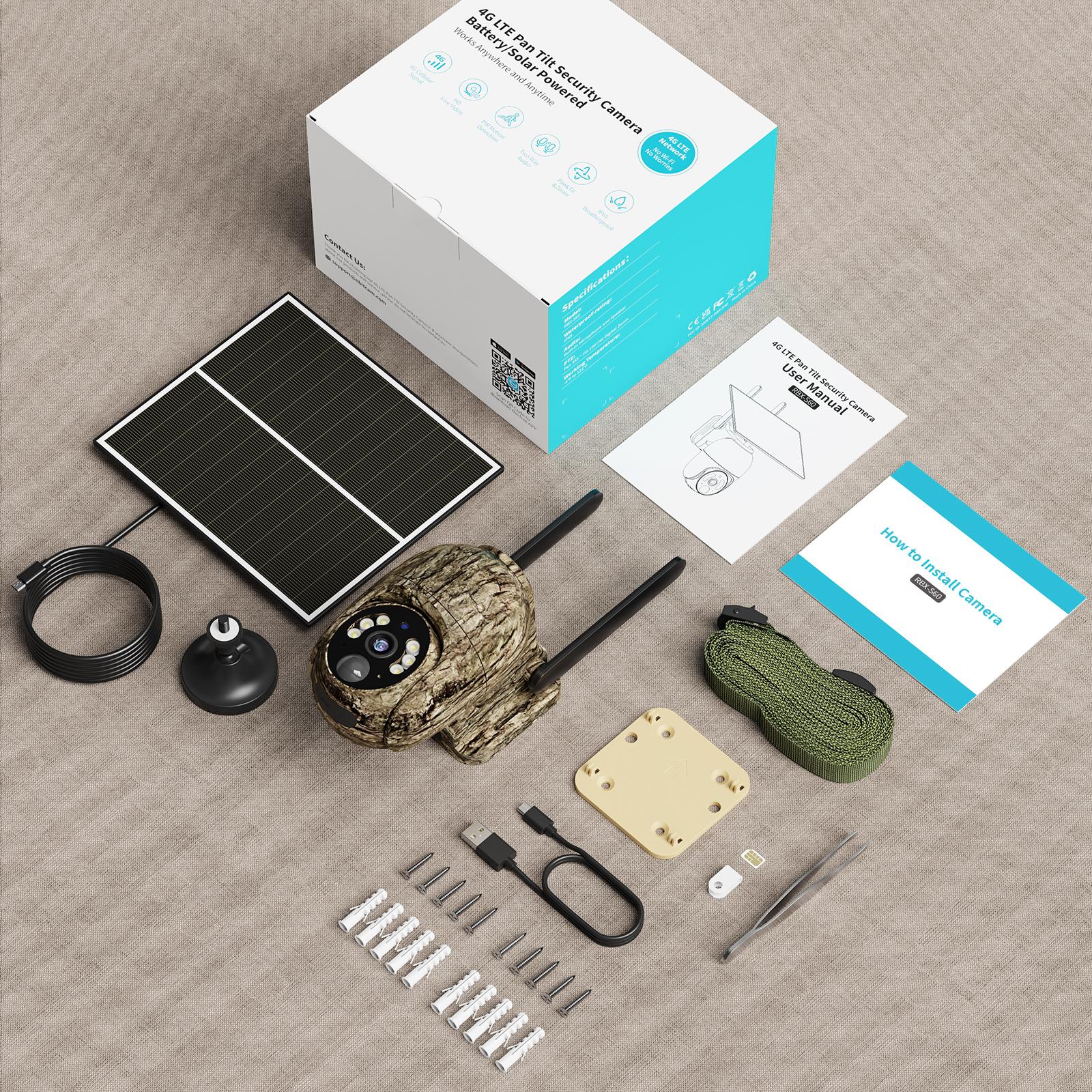 4G LTE Solar Security Camera – 2K 360° View, No WiFi/Power Needed, Remote APP, Waterproof, Motion Activated,Night Vision, Includes 4G Data Card (Data Refill Required)