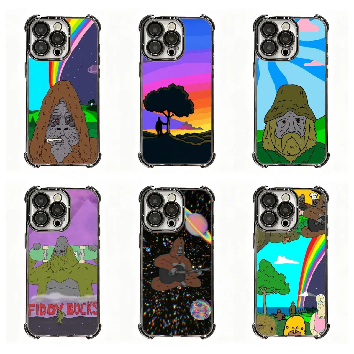 The Biiig Lez Sh0w Sassy the Sasquatch Phone Case,Trippy Rainbow Space Cartoon Shockproof Case for iPhone 17 Pro Max,16,15,14,13,12,11 & for Samsung S22,S23,S24,S25,S26, Perfect Gift for Fans