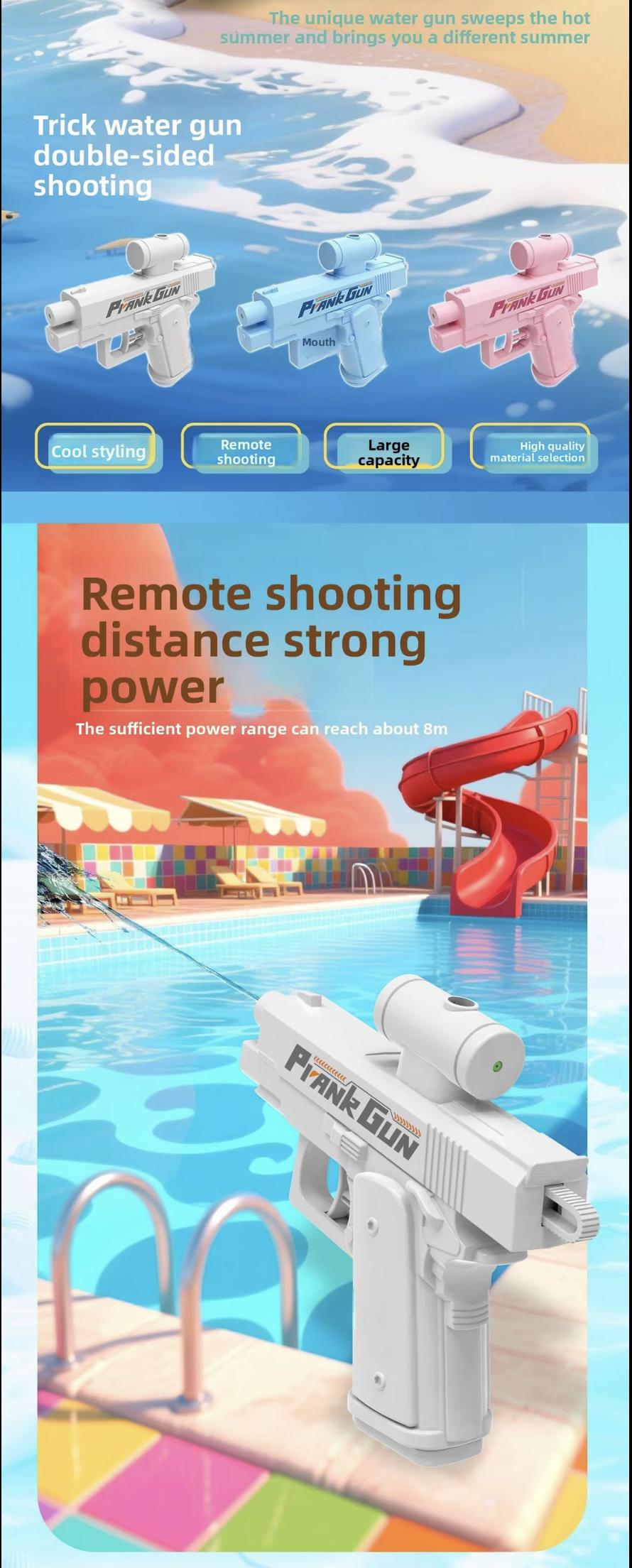 PrankWaterGunWater GunWaterblasterLargeCapacityOutdoor WaterCannonToy Automatic Water Gun Range: 8 Meters