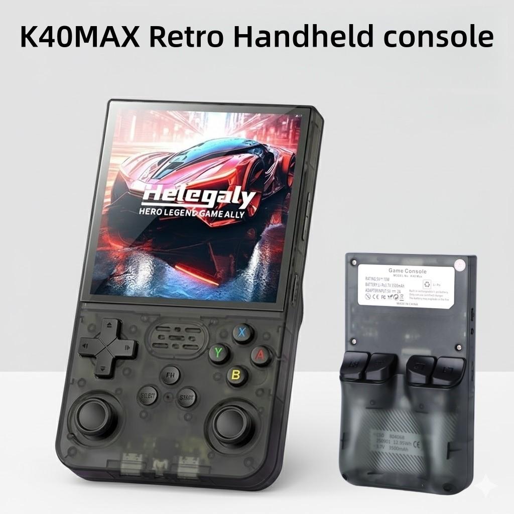 K40max Retro Handheld Gaming Console, 4 Inch HD Color Screen, Portable Rechargeable Long-Lasting, Smooth Control Joystick, Ergonomic Grip Design