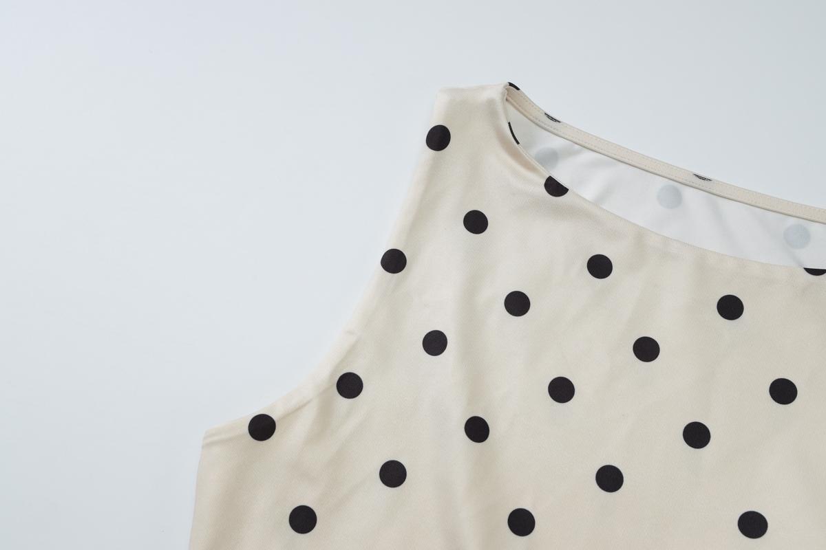 Women's Colorblock Polka Dots Print Sleeveless Tank Top, Casual Round Neck All Over Printed Slim-fit vest Shirt, Y2K Party Club Date Holiday Daily Crop Tops Streetwear For Ladies Girls Summer All Seasons Stylish Clothes Wear, Colorblock Print Cami