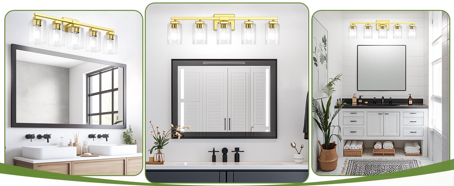 3/4/5-Light Bathroom Light Fixture, Modern Bathroom Vanity Light Over Mirror, Sconces Wall Lighting Fixture for Living Room Bedroom Hallway