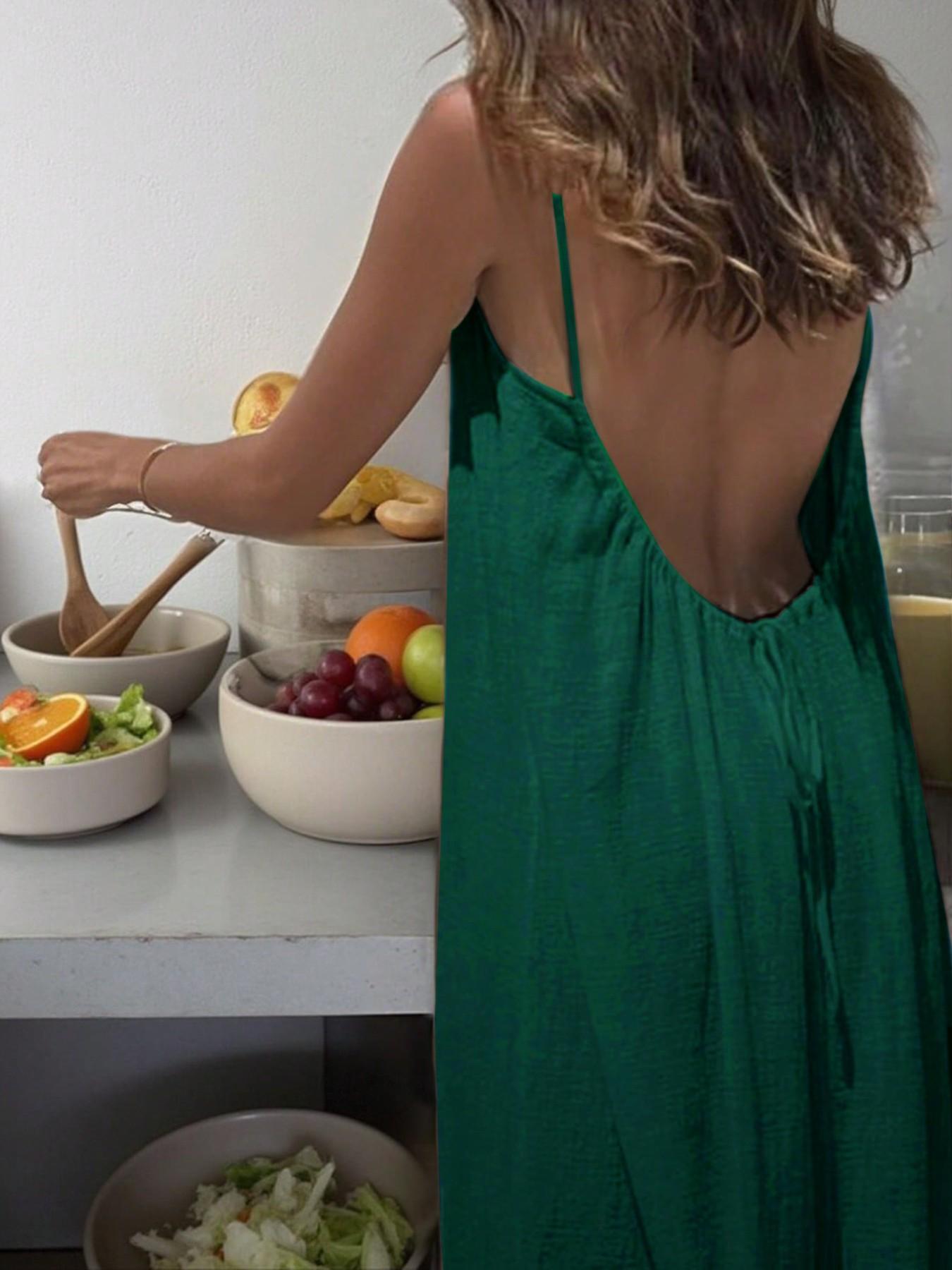 New Women's Backless Strap Sleeveless Dress, Loose Fit Homewear, Sexy Sleepwear, Beach Cover-Up, Multiple Colors & Sizes Available