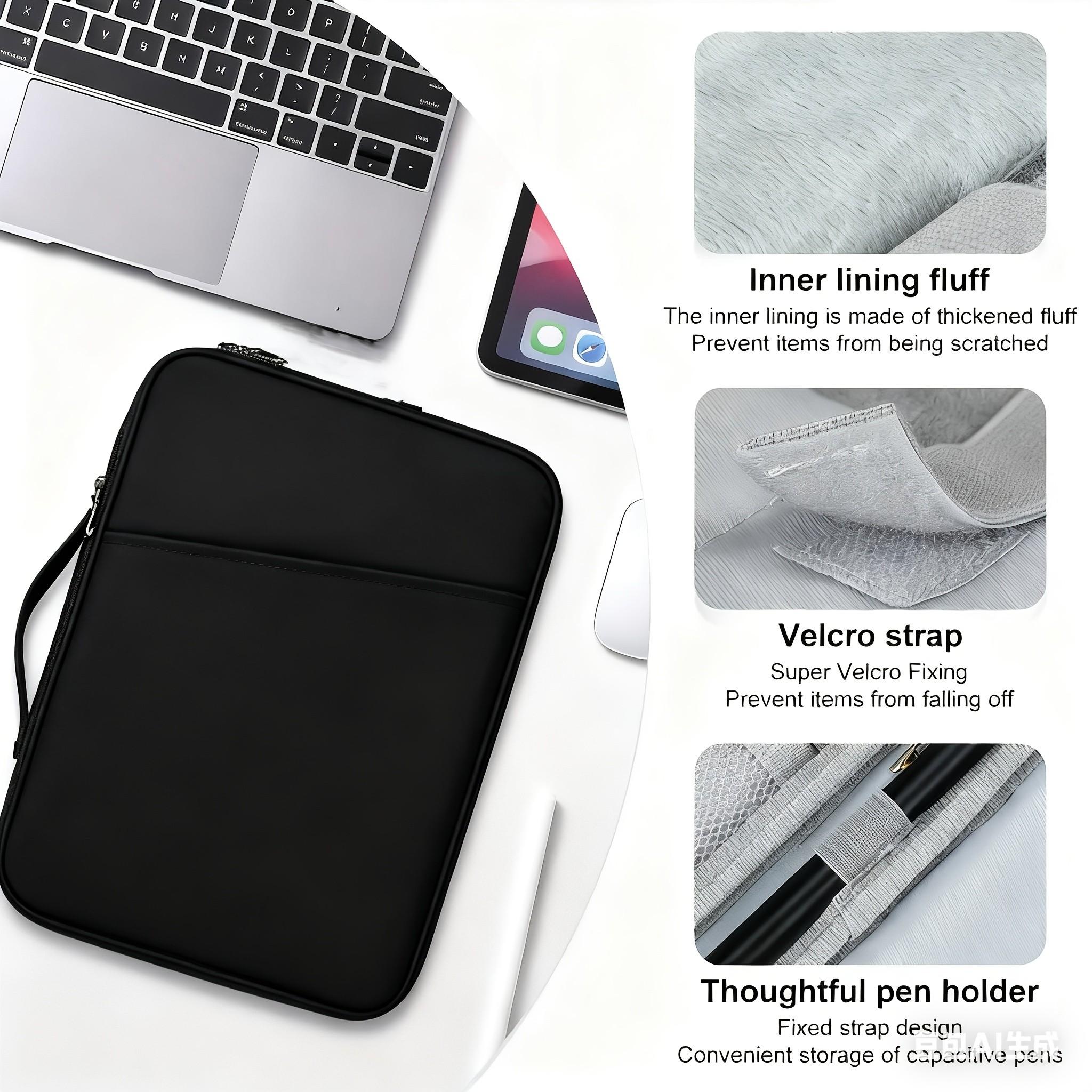 Vertical Polyester Laptop Case for Macbook Air/pro, Surface Series, Dell Xps, Hp Stream, with Pocket, Durable Protection