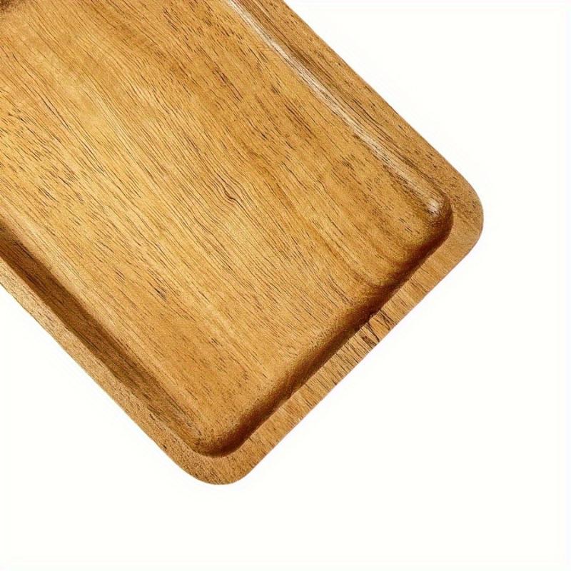 1pc Handmade Wooden Fruit Tray, Natural Wood Plate for Contact, Rectangular Dessert or Breakfast Sushi Plate, Creative Tableware for Kitchen, Decorative Holiday Kitchen Gadget, All-Season Kitchen Supplies