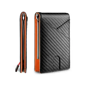 Men's Minimalist Chic Slim RFID Blocking Lightweight SleekHush Wallet - RFID Blocking Pouch, Money Clip Cardholder with ID Window