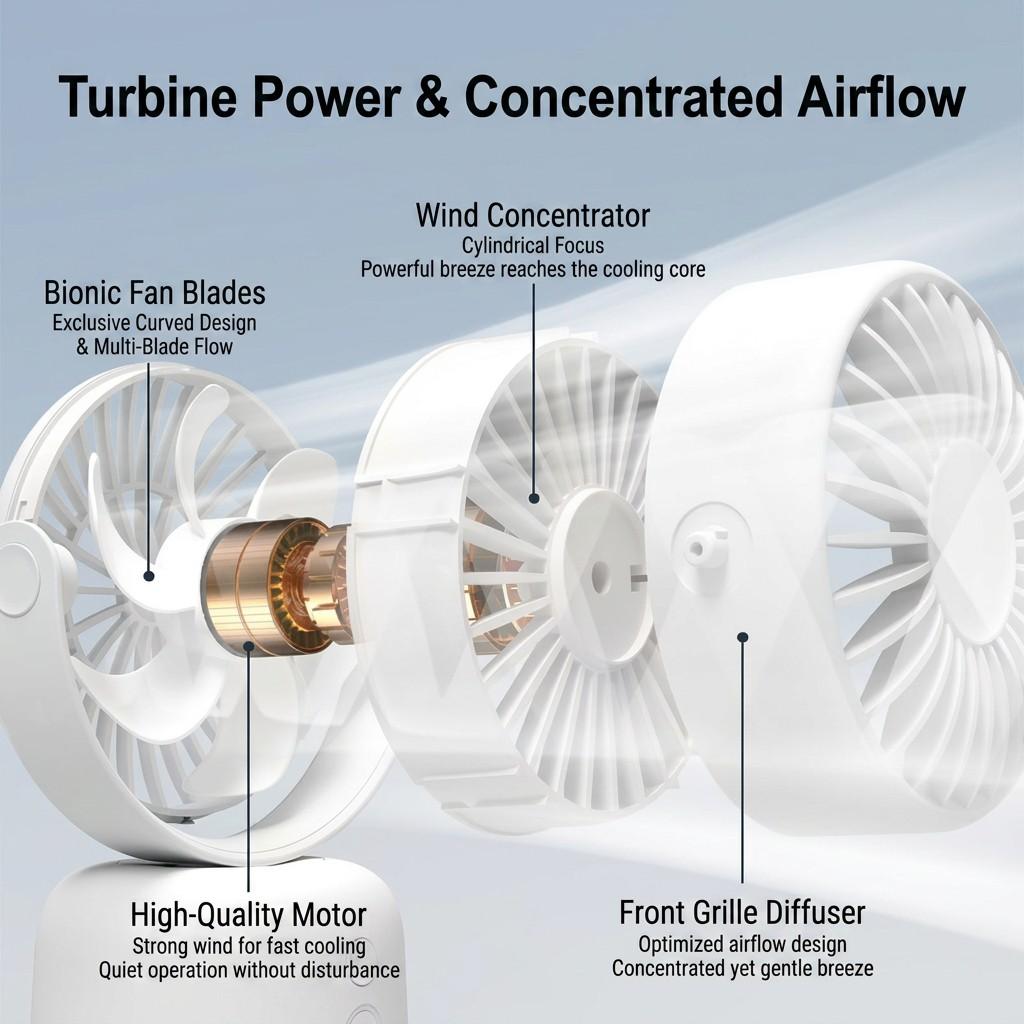 Rechargeable Desktop Oscillating Fan, 3 Speed Settings, 90° Auto Swing, 120° Manual Adjust, Quiet Portable Fan for Home Office Bedroom