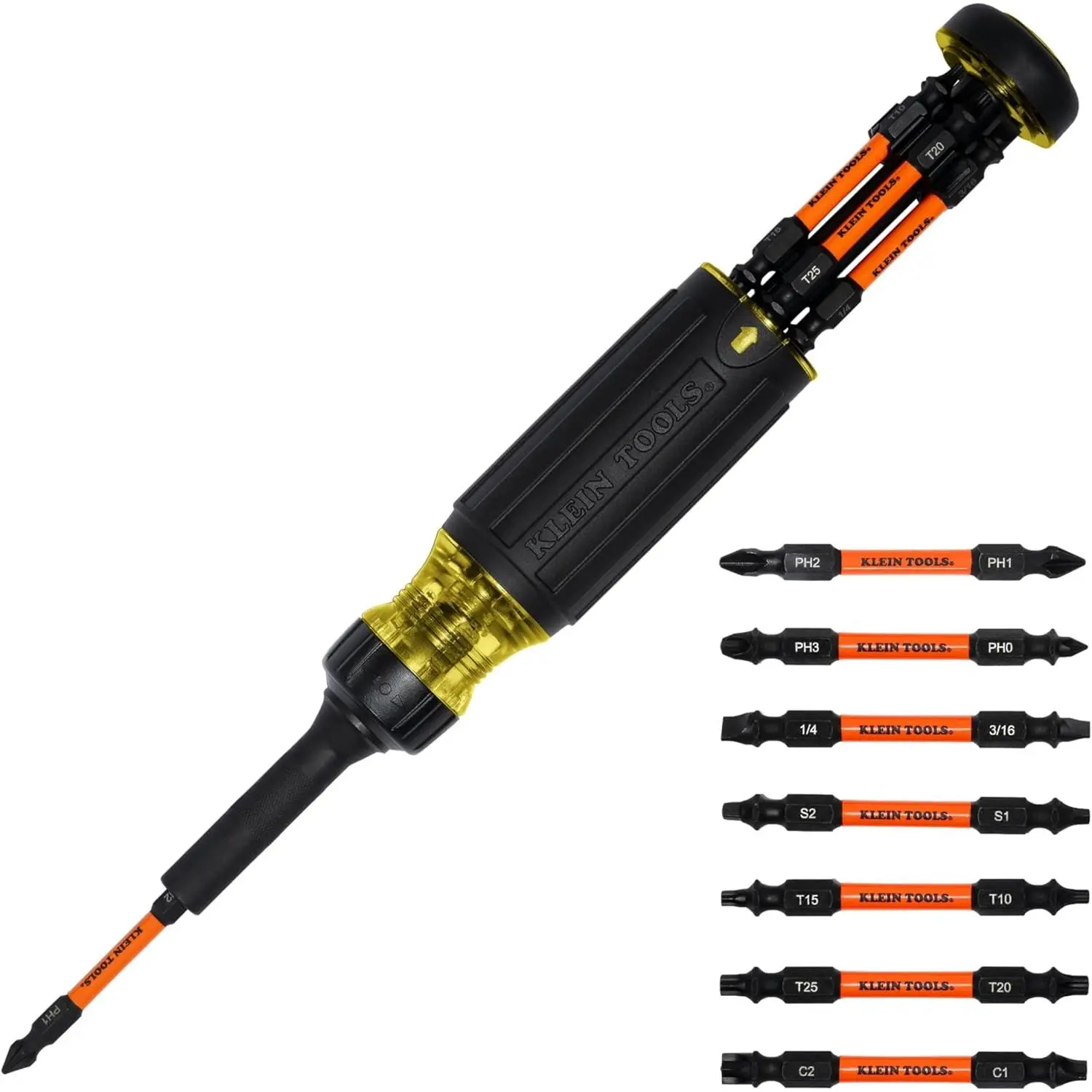 32315HD 15-in-1 Multi-Bit Ratcheting Screwdriver,-Rated, 7-Ended ProFlex Torsion Zone Tips, 1/4-Inch Nut Driver, 8-Piece