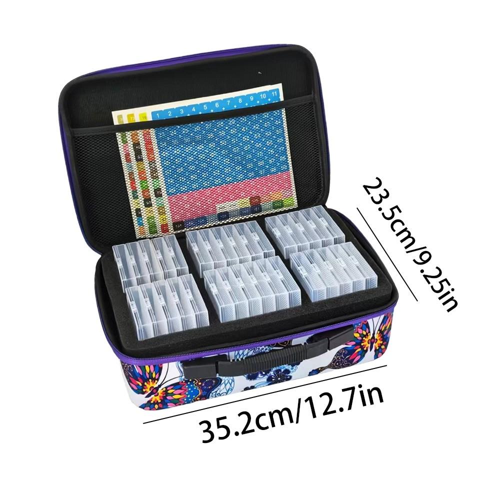 64-Slot Diamond Art Storage Box, Bead Organizer with Labels, 5D Embroidery Accessories Container for DIY, Crafts, Rhinestones, Seeds, DIY Craft Supplies