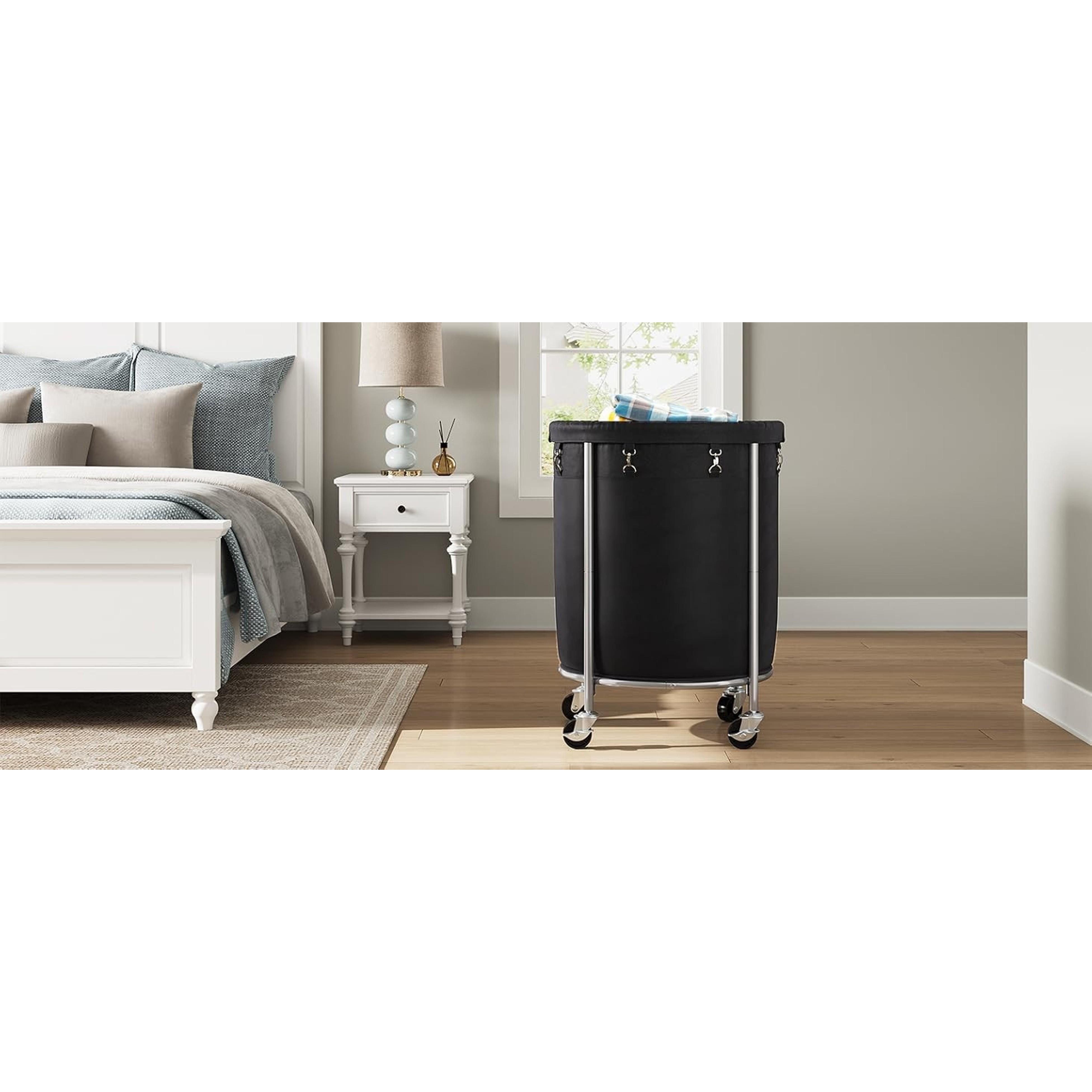 190L Laundry Basket with Wheels, Large Rolling Laundry Hamper with Removable Liner Bag, Round Rolling Laundry Cart, Dirty Clothes Hamper for Hotel, Home, Closet, Dorm, Black 190L Laundry Basket with Wheels, Large Rolling Laundry Hamper with Removable Liner Bag, Round Rolling Laundry Cart, Dirty Clothes Hamper for Hotel, Home, Closet, Dorm, Black