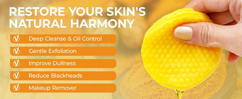 LA.PERSONAL Turmeric & Kojic Acid Cleansing Pads for Deep Cleaning & Blackhead Removal - Gentle Exfoliating Face and Body Scrub Pads