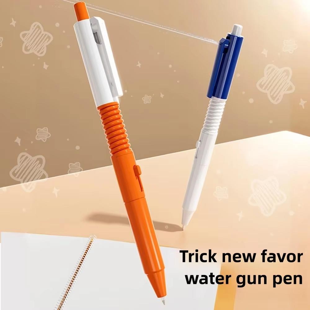 3 Streamlined Red & Orange & Blue Water Spray Pens, Durable PC Material, Suitable for Pranks, Student Relaxation Gift