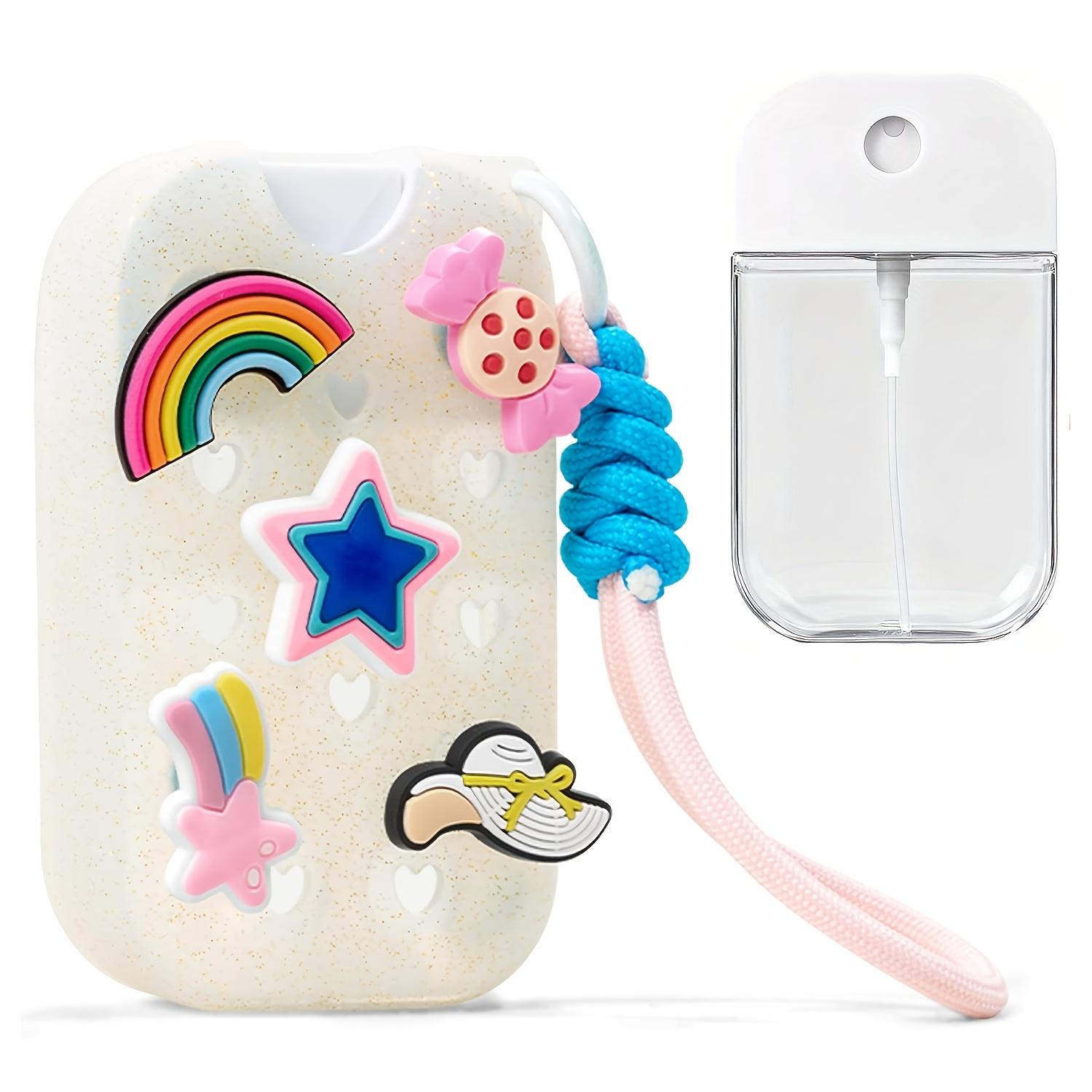 Silicone Spray Bottle Cover Compatible with Touchland Crocs Hand Sanitizer Sprayer, Includes 5 Keychains and Accessories