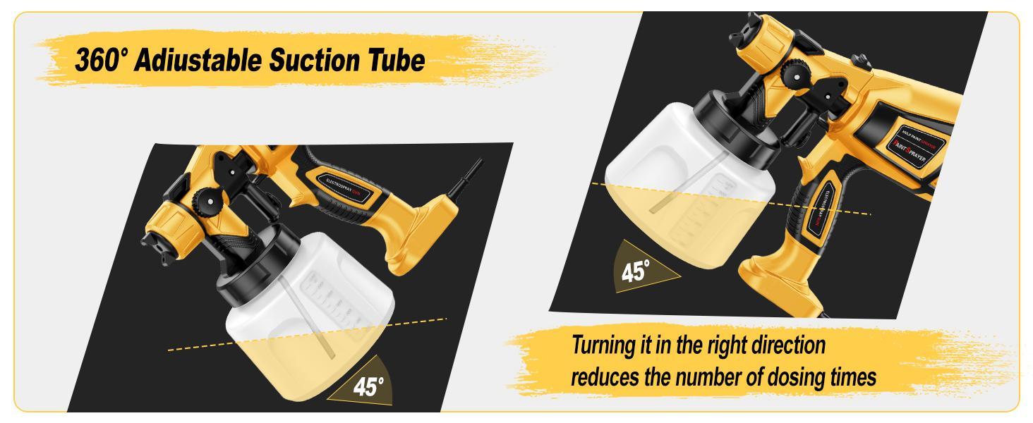 Paint Sprayer 1000W High Power Electric Spray Paint with Adjustable Spray Width Knob 4 Nozzles,1400ml High Capacity Container,Easy to Clean for Paint Sprayer for Furniture Garder Fence Walls Chairs Door Etc,MirrorZone.