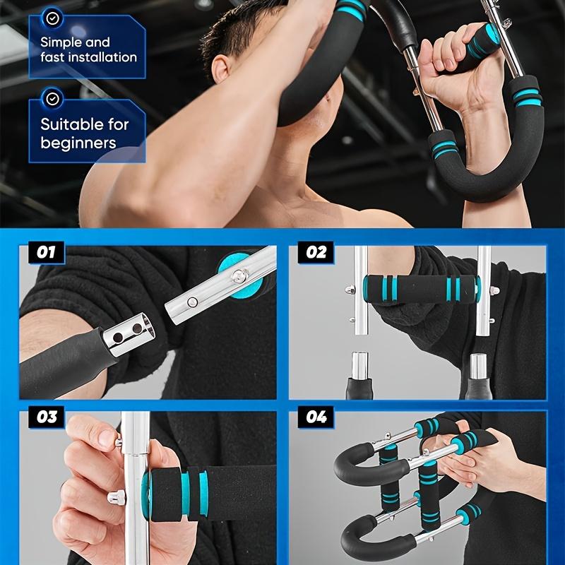 Muscle Burn Arm Exerciser, Shoulder Chest Trainer, Boost Muscle Burn, Home Use，Chest Arm Training Bar, High-strength Spring, Chest Tricep Exerciser, Non-slip Handle, Detachable for Storage，Adjustable Resistance Arm Chest Trainer, Alloy Material