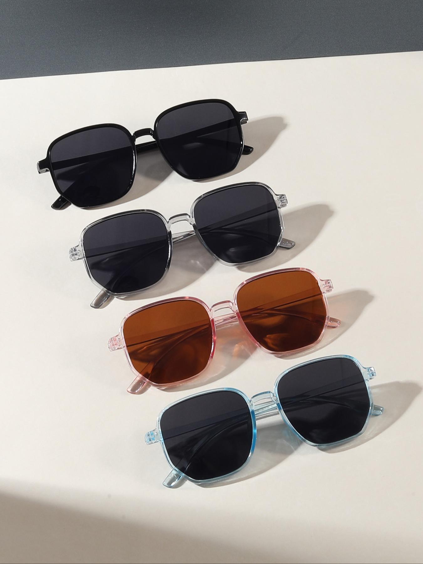 4 Pairs Fashion Glasses for Casual Beach Parties, Stylish Eyewear Suitable for Daily Use, Perfect for Social Gatherings & Outdoor Events, Trending Glasses