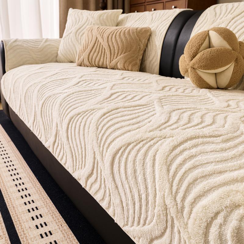 Plush Sofa Cushion Cover, Pet-Friendly Washable Protector, Soft Sofa Protector, Universal All-Season Use, Office Bedroom Living Room Decor