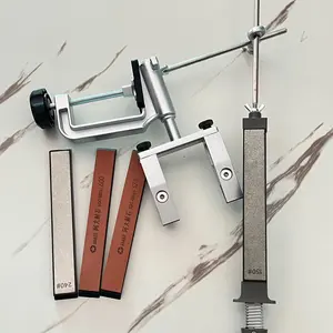 Professional Chef Knife Sharpening System, Multiple Stone Models, Fixed Angle Design, Fine Grinding and Polishing Tool, 360° Rotation