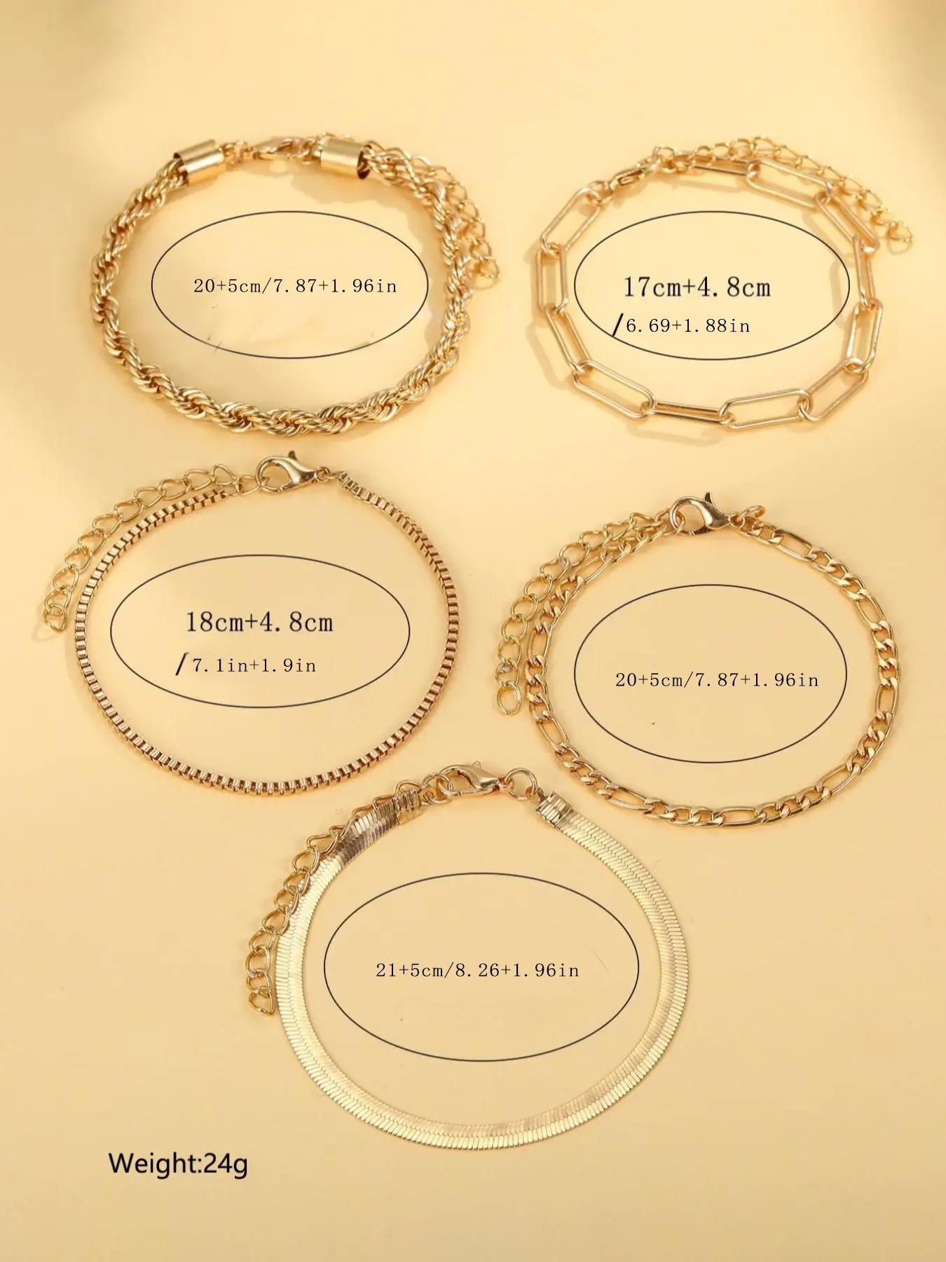 Women's Twist Herringbone Chain Stack Bracelet, Classic Jewelry for Gift, Female Fashion Accessories for Daily, Streetwear Bracelet Bundles, Stackable Bracelets