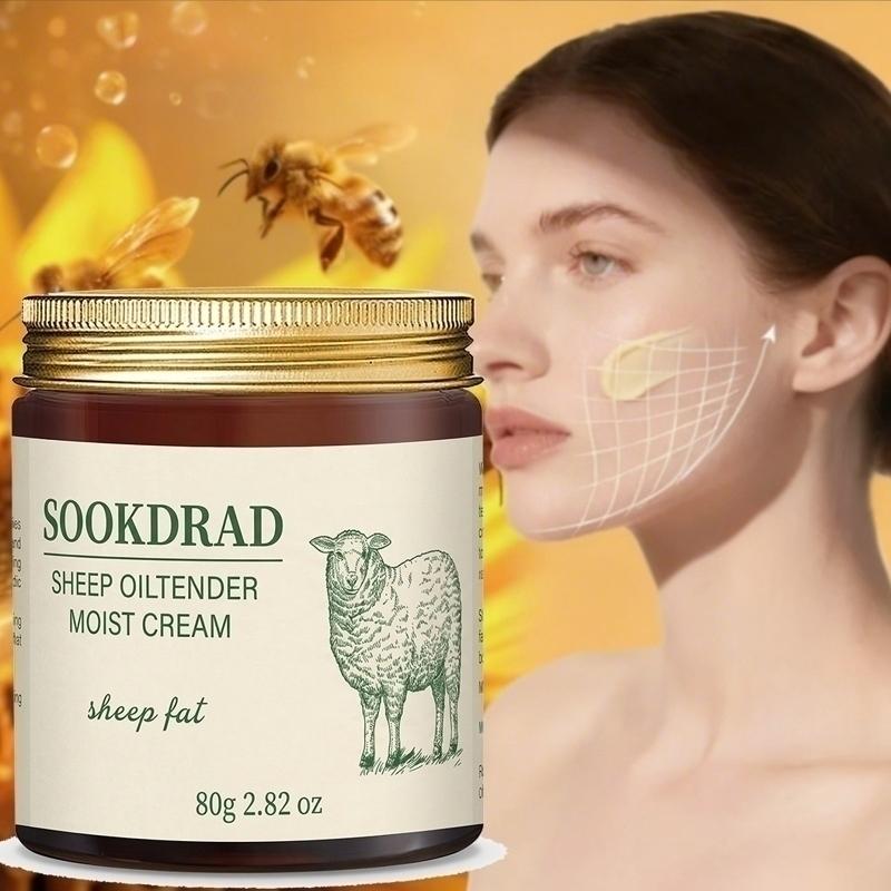 Lamb Oil Moisturizing Cream, Contains Lamb Fat Essence, Soothes Dry Skin, Suitable for All Body, Gentle Formula, 80g, Daily Care