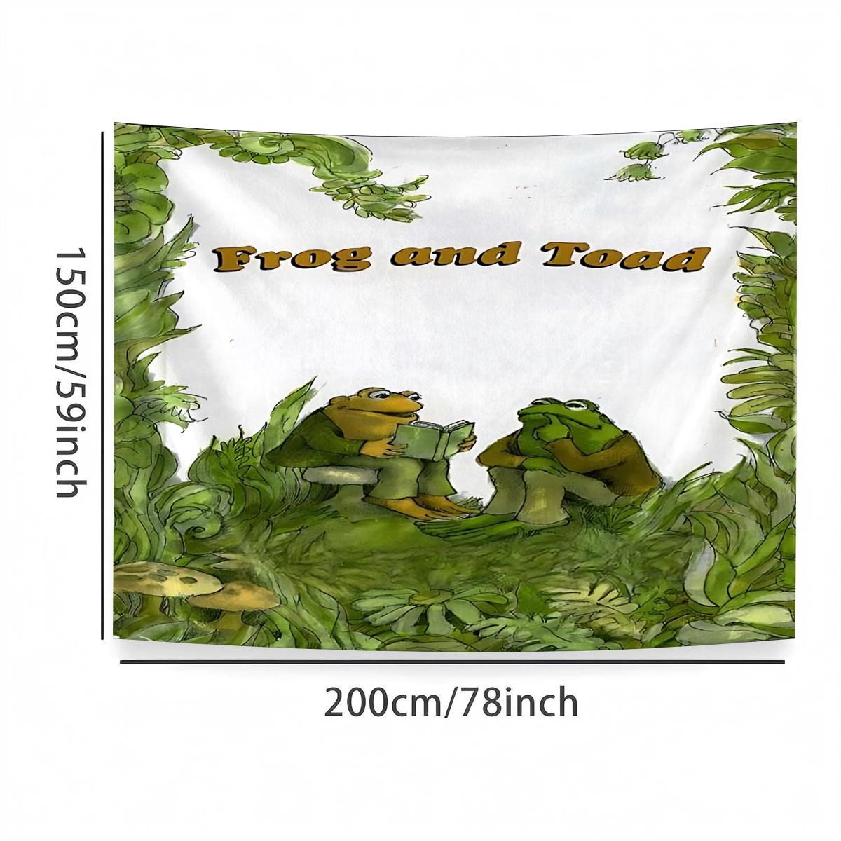 Frog and Toad design peach skin velvet tapestry, suitable for the wall decoration of the study window leisure area, is a good choice for building a study on San Juan Festival, suitable for sending friends during the festival