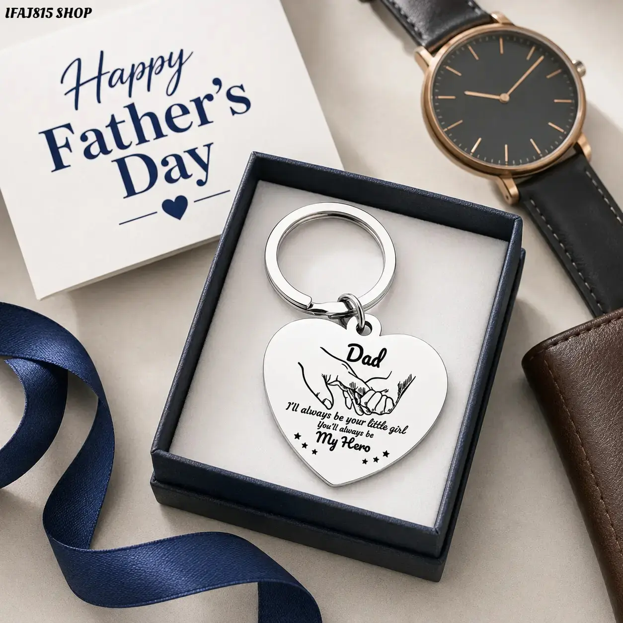Father Daughter Keychain Gift for Dad, Sentimental “Little Girl” Key Ring for Daddy, Inspirational Father Daughter Keepsake with Heartfelt Message, Trendy Everyday Keychain Accessory for Birthday, Christmas & Valentine’s Day