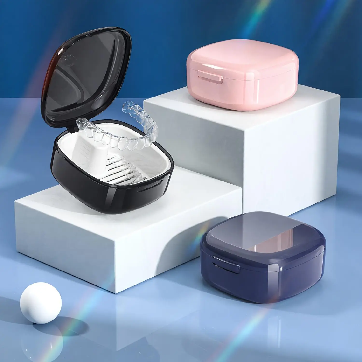 Lockable Moisture-Proof Ortho Storage Box with Plastic Shell - Recommended Waterproof Dental Organizer for Braces, Aligners (Invisalign), Dentures
