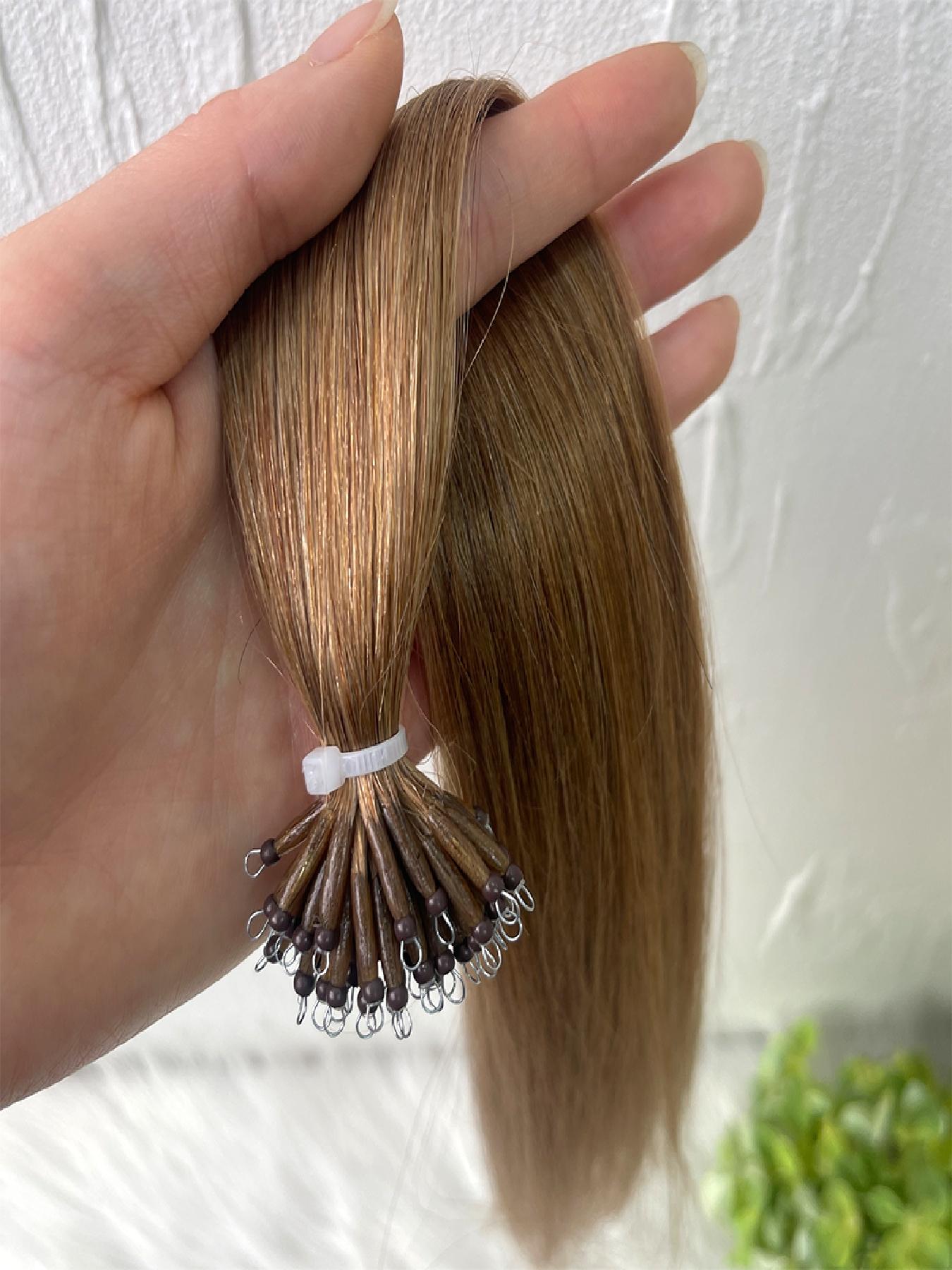 Human Hair Extension Pre-Bonded Micro Nano Rings, Beads Loop Nano Hair Extensions, Cold Fusion Nano Ring Extensions, 30g/pack