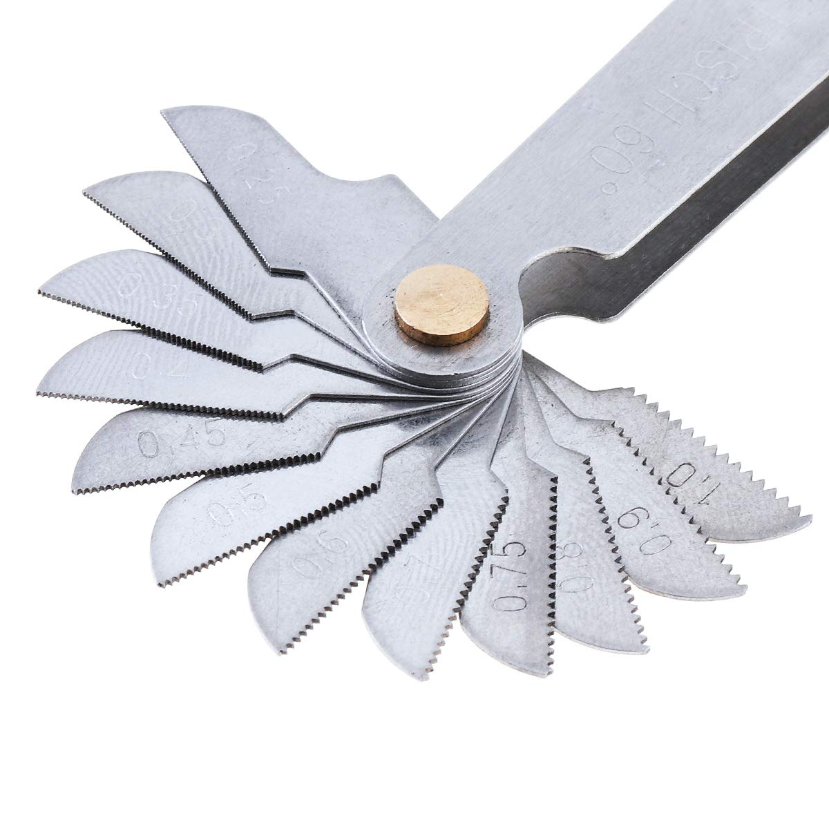 Metric Screw Pitch Gauge,60   Gauge Tool Stainless Steel Thread Gauge with 0.25-6.0  Range