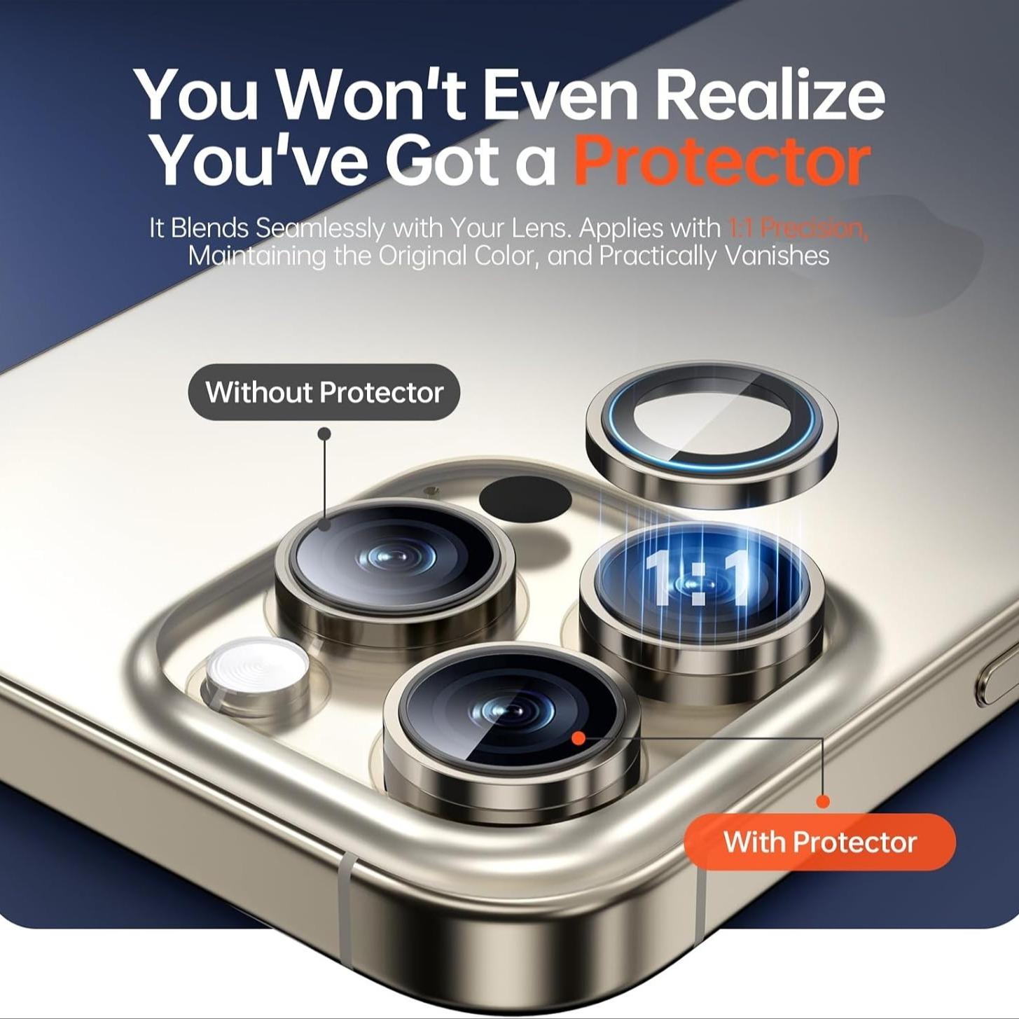 2 Pack Lens Protection Film for iPhone 17/16/15/14/13/12/11, Includes Removal Tool, Anti-Fog High-Quality Glass, Durable and Shockproof Design, Glass Camera Protector