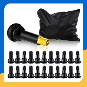 THE WELL KEPT 100 Pcs Tire Valve Stems-TR412, TR413, TR414 - Rubber Black Snap-in, Standard Length - Replacement for Car Tubeless Rim Holes