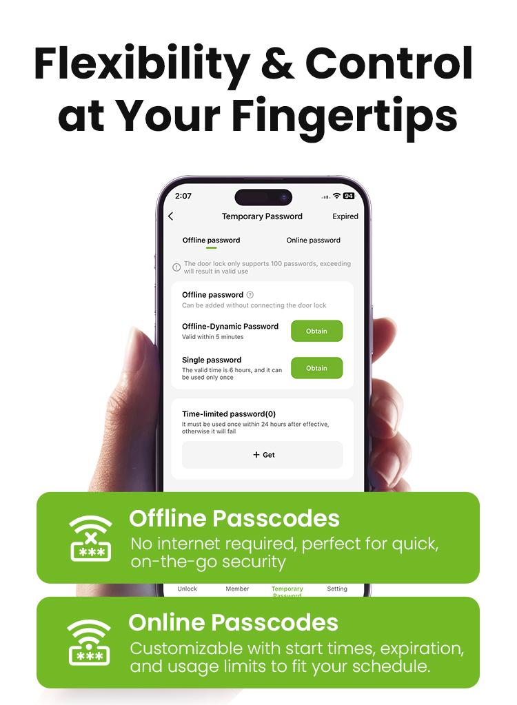 GHome Smart 4-in-1 Keyless Entry Door Knob with Biometric Fingerprint, Keypad, App and Bluetooth Control, Rechargeable Battery with Removable Charging Design for Home, Bedroom, and Apartment