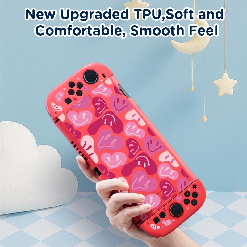 For Nintendo Switch 2 game console accessories, TPU soft case, comes with 2 thumb joystick caps, drop-proof and scratch-resistant, removable protective cover, 2025 new style, light and soft shell, multiple colors available, Console Controller Accessories