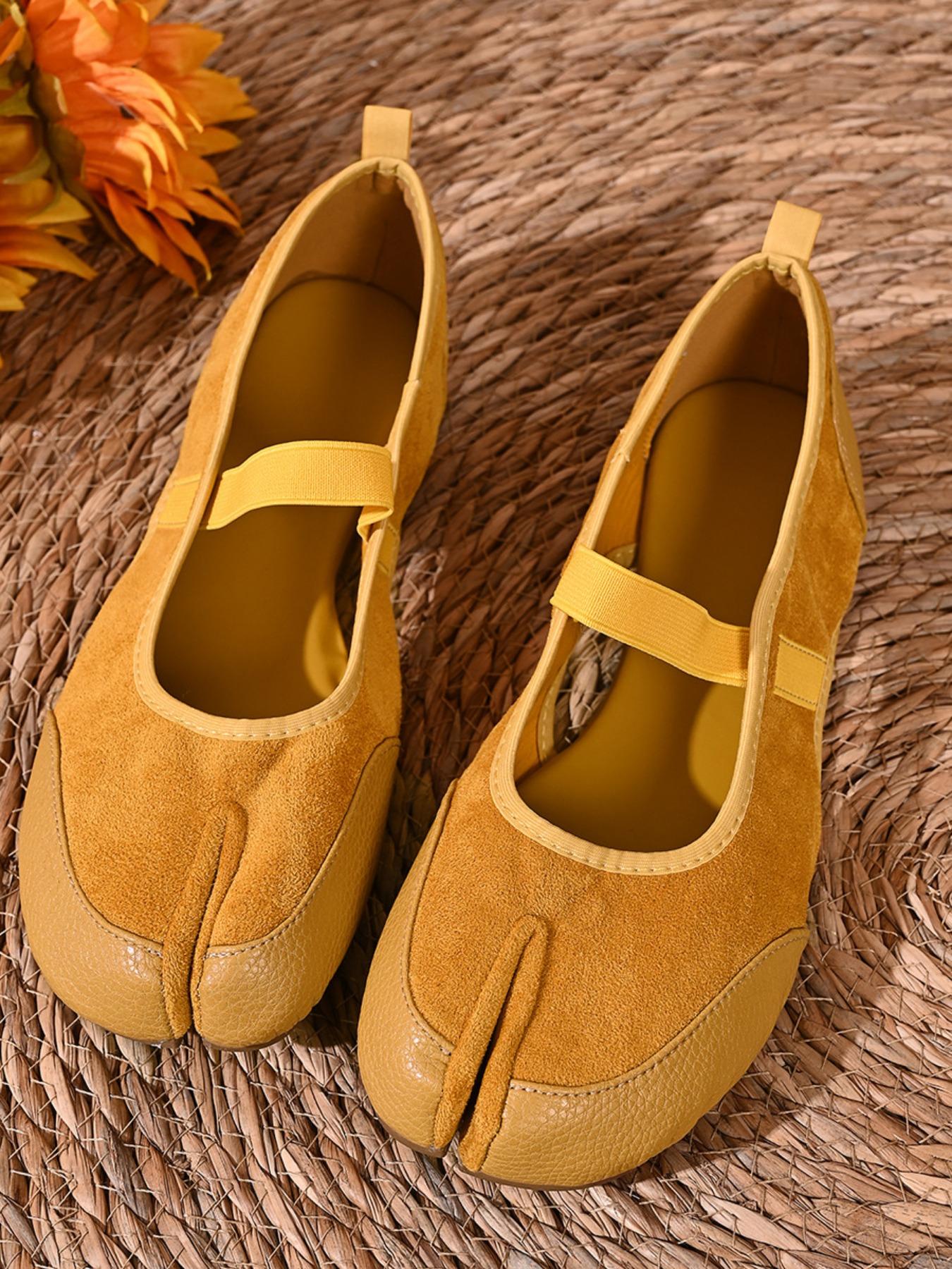 Women's Spring 2026 French Cross Strap Ballet Flats, Comfortable Casual Shoes, Striped Round Toe, Medium Width, All Seasons, Casual Wear Shoe