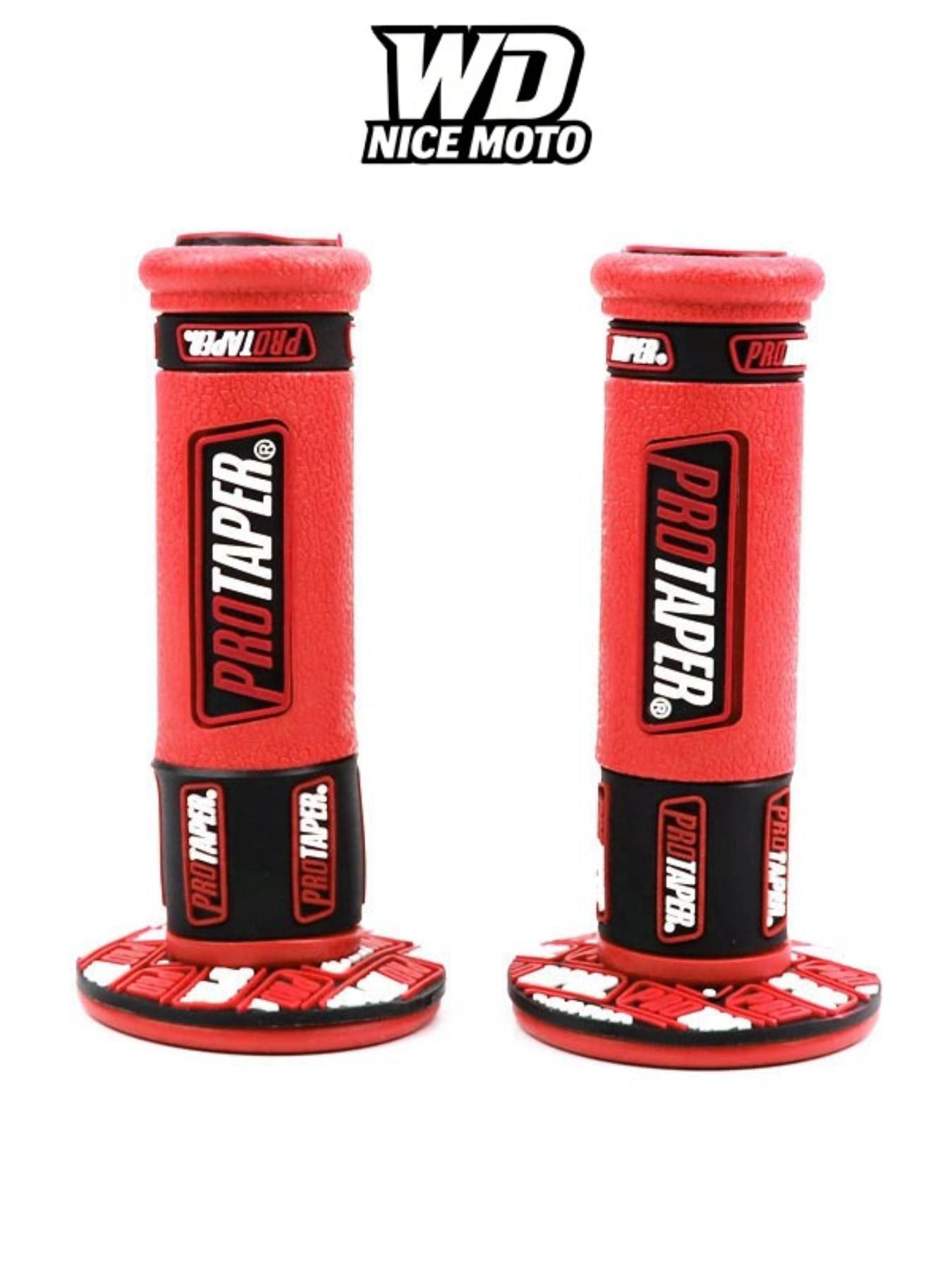 WD Nice Moto Motorcycle Handle Grips, 7/8" 22mm Universal Handlebar Rubber Gel, Comfortable Hand Grip for Motocross & Dirt Bikes