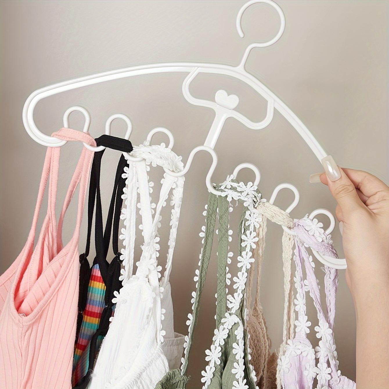 5 Plastic Clothes Hangers, Multifunctional Wave Shape, Space Saving Seamless Hanging Hooks, for Underwear Bras Sleepwear Scarves Handbags