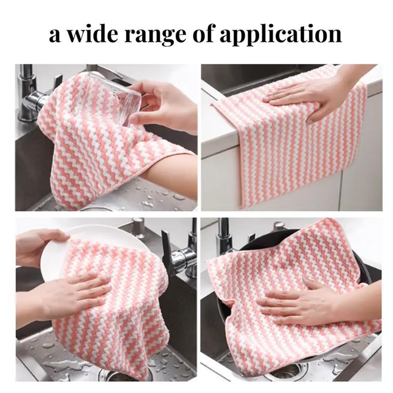 10 Counts Microfiber Cleaning Cloth Thickened,Reusable and Washable Towels,Super Soft Absorbent Dish Rags Cloths,Suitable for Cleaning kitchens,Sinks,Pots,Pans,Furniture,Random Color.