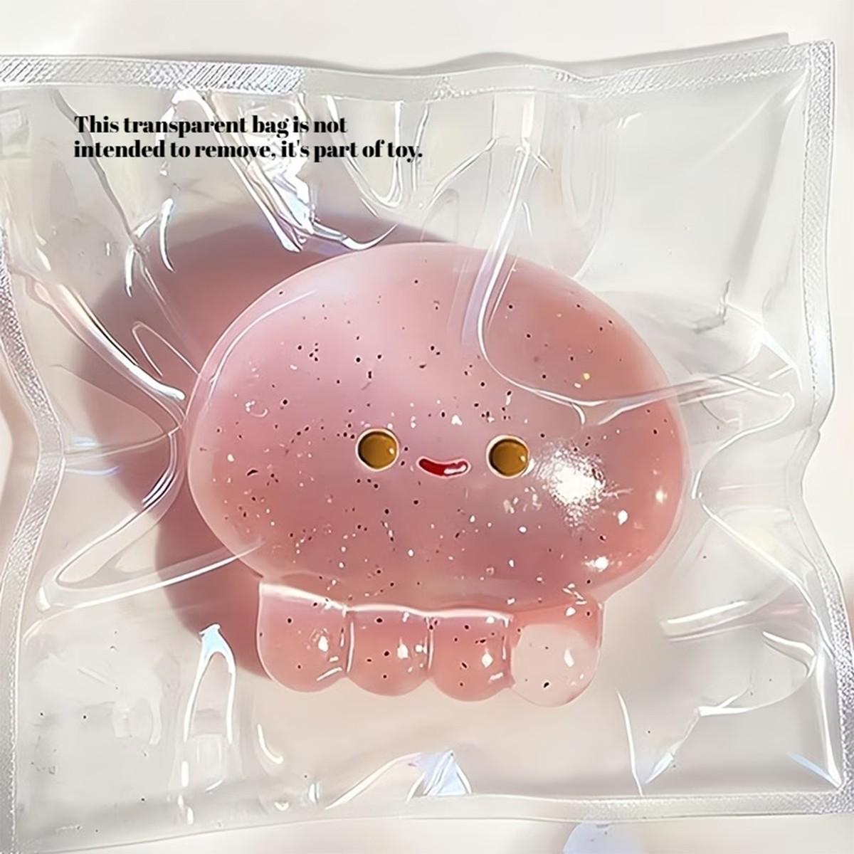 Three-Color Jellyfish Stress Relief Toy, Quick Rebound Feel, Blue Transparent, Relax and Focus, Fun Novelty Squeeze Toy, Office Desk Item, Holiday Birthday Gift