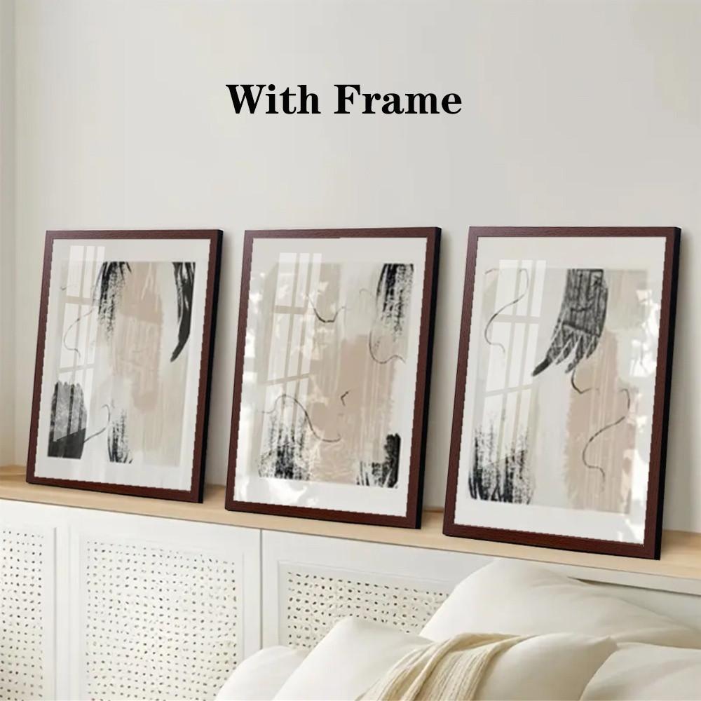 3-Piece Optional Wooden Frame Bohemian Modern Minimalist Aesthetic HD Color Canvas Poster High Precision Ink Print Thick Coating Moisture-proof Anti-wrinkle Smooth Surface Living Room Bedroom Home Decor