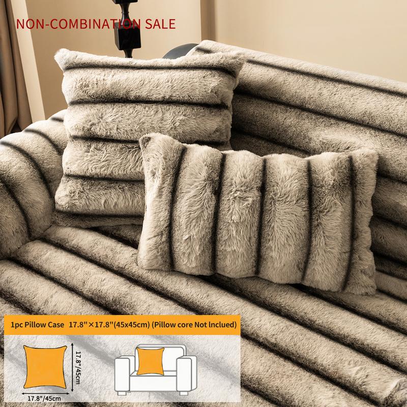 Modern Soft Plush Sofa Cover, Sofa Slipcover, 1 Count Non-slip Soft Comfortable Sofa Cushion Cover, Pillowcase without Filler, Sofa Protector for Home Living Room, Bedroom, Hotel