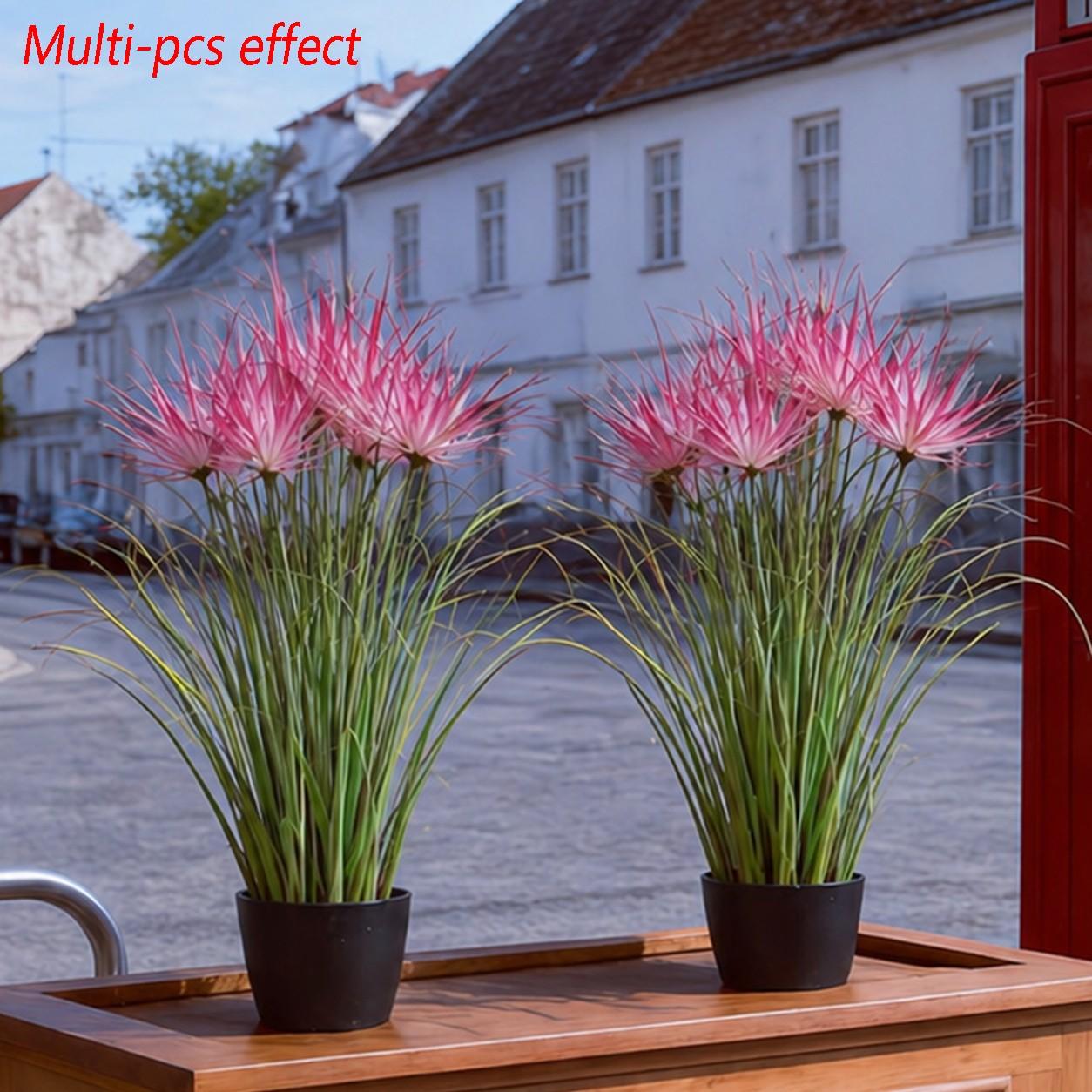 6pcs Realistic Artificial Flowers and Plants, Outdoor Greenery, Outdoor Fake Flowers, Spring & Summer Decor, Home, Office, Balcony, Patio, Porch, Garden, Lifelike Artificial Flower, Plastic Floral Plant
