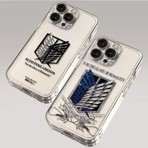 Hot Anime Attack on Titan Phone Case for IPhone 16 15 14 13 12 11 Mini Pro Max X XR XSMax 7 8 Plus SE20 Transparent Cover