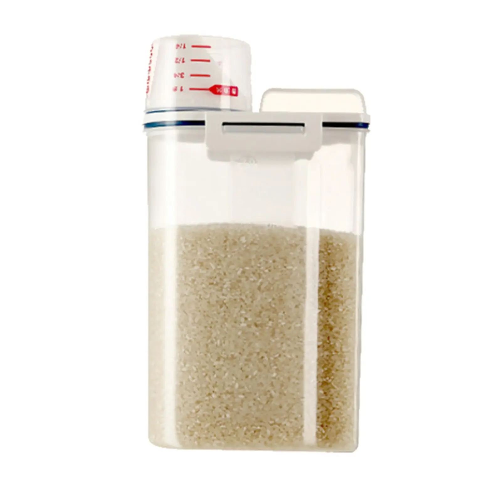 Rice Airtight Storage Container with Clear Scale Double Sealed Rice Containers for Cereal Flour Rice